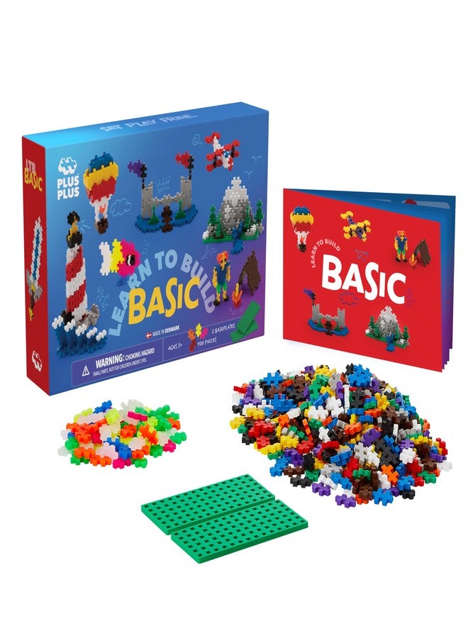 Plus-Plus PLUS PLUS Learn to Build Set, Interlocking Mini Building Blocks, 3D Puzzle Construction Stem Toy for Kids - Basic Mix, 400 Pieces - Image 2
